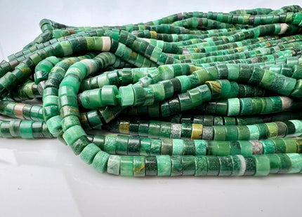 2x4mm Natural Green Africa Jade Heishi Rondelle Shape Gemstone Loose Beads 15.5 Inches #4431
