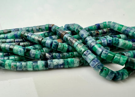 2x4mm Natural Green Chrysocolla Heishi Rondelle Shape Gemstone Loose Beads 15.5 Inches #4432