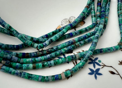 2x4mm Natural Green Chrysocolla Heishi Rondelle Shape Gemstone Loose Beads 15.5 Inches #4432