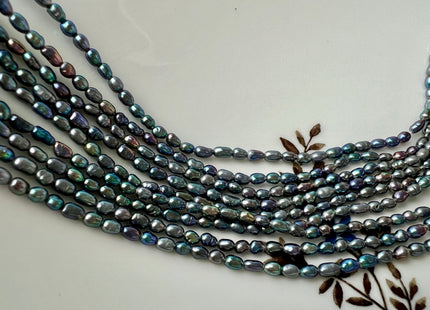2x3 mm AA Rainbow Peacock Color Rice Tiny Seed Freshwater Pearls High Luster Genuine Tiny Seed Freshwater Pearls #P2474