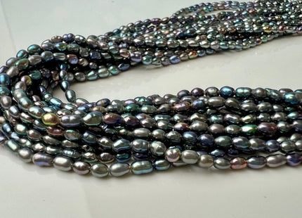 2x3 mm AA Rainbow Peacock Color Rice Tiny Seed Freshwater Pearls High Luster Genuine Tiny Seed Freshwater Pearls #P2474