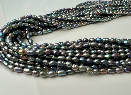 2x3 mm AA Rainbow Peacock Color Rice Tiny Seed Freshwater Pearls High Luster Genuine Tiny Seed Freshwater Pearls #P2474