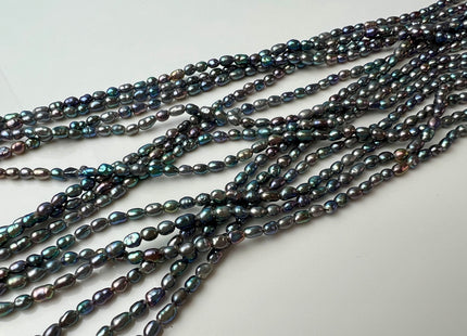 2x3 mm AA Rainbow Peacock Color Rice Tiny Seed Freshwater Pearls High Luster Genuine Tiny Seed Freshwater Pearls #P2474