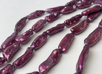 8x18-25 mm Purple Pink Color Biwa Stick Freshwater Pearl Beads Genuine Rare Biwa Stick Pearls #P2417