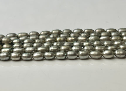 4.5x6 mm AAA Rice Oval Freshwater Pearl Beads Sage Green Color Genuine Smooth Freshwater Pearl Beads Green Color Oval Pearls #P2136