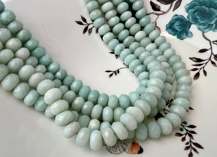 6x10 mm AAA Faceted Rondelle Amazonite Natural Semi Precious Gemstone Beads Natural Color Faceted Rondelle Shape 16 Inches #2206