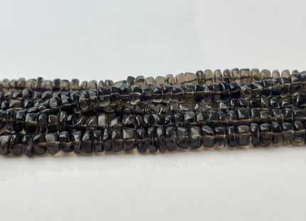 4-6 mm Natural Smoky Quartz Smooth Heishi Tyre Gemstone Beads 13 Inches Strand #4407