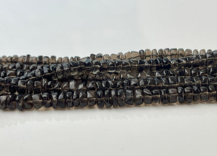 4-6 mm Natural Smoky Quartz Smooth Heishi Tyre Gemstone Beads 13 Inches Strand #4407