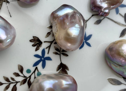 One Piece 15-18x18-28 mm AAAAA Jumbo Natural Mauve Pink Baroque Pearl Super High Luster Full Drilled Large Hole Baroque Pearl #P2484