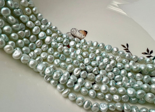6-7 mm AAA Aqua Blue Green Color Freshwater Nugget Keshi Pearl Beads Genuine High Luster Keshi Freshwater Pearls #P2460