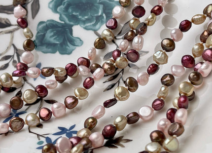 72 Inches 6-7 mm Mixed Pink champagne Red Color Genuine Freshwater Pearl Necklaces Hand Knotted Long Necklaces #P2461