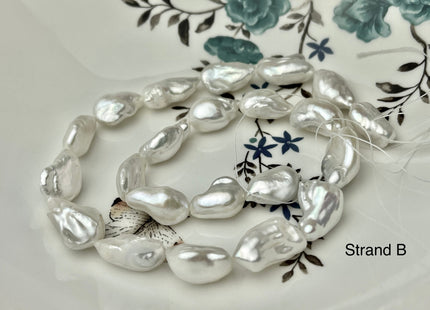 One-Of-A-Kind 12x17-25 mm AAAAA Very Rare Natural White Freshwater Keshi Pearl Genuine High Luster Keshi Nugget Pearls #P2477