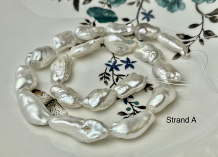One-Of-A-Kind 12x17-25 mm AAAAA Very Rare Natural White Freshwater Keshi Pearl Genuine High Luster Keshi Nugget Pearls #P2477