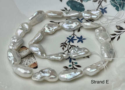 One-Of-A-Kind 12x17-25 mm AAAAA Very Rare Natural White Freshwater Keshi Pearl Genuine High Luster Keshi Nugget Pearls #P2477