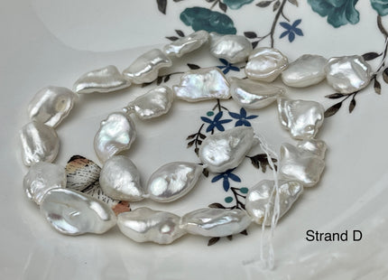 One-Of-A-Kind 12x17-25 mm AAAAA Very Rare Natural White Freshwater Keshi Pearl Genuine High Luster Keshi Nugget Pearls #P2477