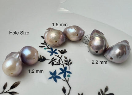 One Piece 15-18x18-28 mm AAAAA Jumbo Natural Mauve Pink Baroque Pearl Super High Luster Full Drilled Large Hole Baroque Pearl #P2484