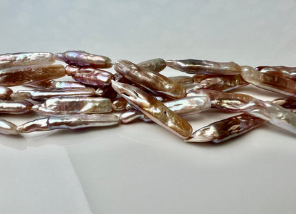 5-6x25 mm AA Natural Mauve Pink Biwa Stick Freshwater Pearls Genuine Natural Long Stick CoinPearls Freshwater Pearl Beads #P2463
