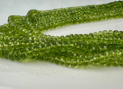 4-6 mm AAA Natural Color Faceted Rondelle Peridot Gemstone Beads Top Quality Green Peridot Gemstone Beads #4411