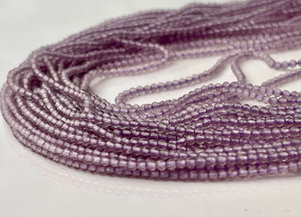 2 mm Faceted Round Tiny Pink Amethyst Gemstone Beads Genuine Natural Amethyst Loose Beads 12.5 Inches Strand #4414