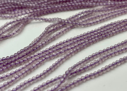 2 mm Faceted Round Tiny Pink Amethyst Gemstone Beads Genuine Natural Amethyst Loose Beads 12.5 Inches Strand #4414