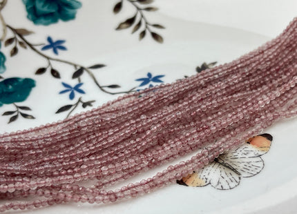 2 mm Faceted Round Tiny Pink Strawberry Quartz Gemstone Beads Genuine Natural Strawberry Quartz Loose Beads 13 Inches Strand #4420