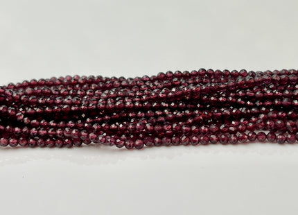 2-2.5 mm Faceted Round Tiny Red Garnet Gemstone Beads Genuine Natural Garnet Loose Beads 12.5 Inches Strand #4421