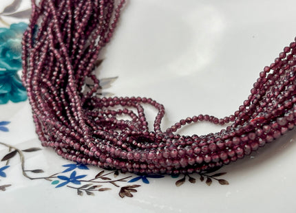 2-2.5 mm Faceted Round Tiny Red Garnet Gemstone Beads Genuine Natural Garnet Loose Beads 12.5 Inches Strand #4421