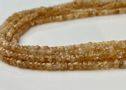 3-4 mm Natural Yellow Citrine Smooth Heishi Tyre Gemstone Beads 13 Inches Strand #4423