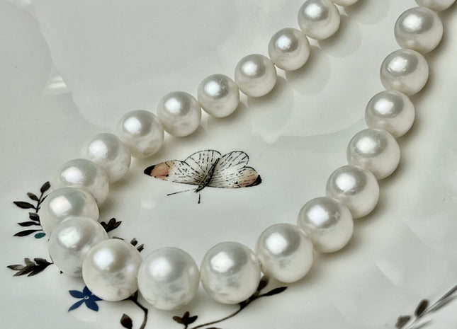 11-16 mm AAAAA Jumbo Size Freshwater Baroque Edison Pearl Beads Genuine Super High Luster Natural White Round Edison Pearls #P2208