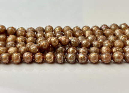 6-8 mm Rare Faceted Dark Champagne Color Potato Freshwater Pearl Beads Genuine Faceted Freshwater Pearls #P2471