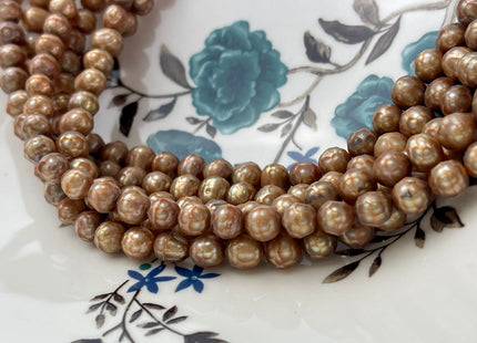 6-8 mm Rare Faceted Dark Champagne Color Potato Freshwater Pearl Beads Genuine Faceted Freshwater Pearls #P2471