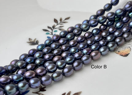 4.5-5x5-6 mm AAAA Iridescent Brown Green Copper Rice /Oval Freshwater Pearl Genuine Top Quality Smooth And Shiny Peacock Pearl #1430