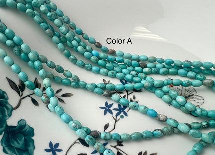 4x6 mm Smooth Barrel Shape Turquoise Beads Green Brown Color Gemstone Loose Beads #3800