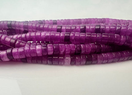 2x4mm Purple Jade Heishi Rondelle Shape Gemstone Loose Beads 15.5 Inches Strand #4425