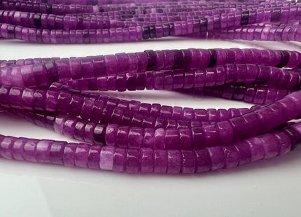 2x4mm Purple Jade Heishi Rondelle Shape Gemstone Loose Beads 15.5 Inches Strand #4425