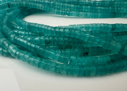 2x4mm Dyed Green Jade Heishi Rondelle Shape Gemstone Loose Beads 15.5 Inches Strand #4427