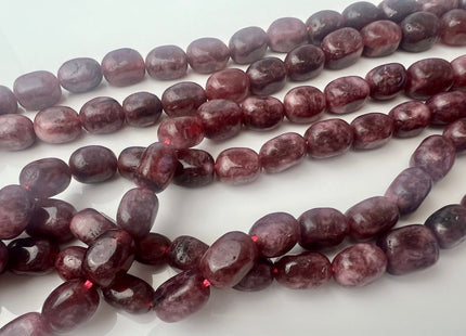 7x11 mm Red Color Dyed Jade Gemstone Beads Garnet Color Pebble Nugget Shape Loose Beads 15.5 Inches Strand #4428