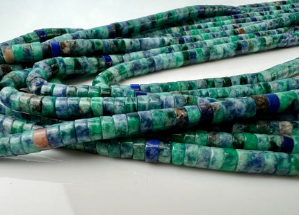 2x4mm Natural Green Chrysocolla Heishi Rondelle Shape Gemstone Loose Beads 15.5 Inches #4432