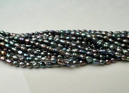 2x3 mm AA Rainbow Peacock Color Rice Tiny Seed Freshwater Pearls High Luster Genuine Tiny Seed Freshwater Pearls #P2474