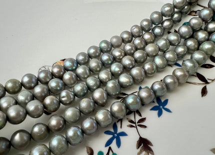 7 mm Rare Grayish Sage Green Off Round Freshwater Pearl Beads Genuine Freshwater Pearl 60 Beads #P2493