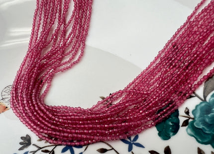2mm 3mm Faceted Round Pink Color Crystal Seed Beads Full Strand 15 Inches Crystal Beads #2417