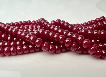 3x4mm 3x5mm 4x6mm Smooth Rondelle Red Ruby Gemstone Beads 15.5 Inches #4438