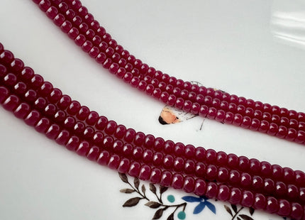 3x4mm 3x5mm 4x6mm Smooth Rondelle Red Ruby Gemstone Beads 15.5 Inches #4438