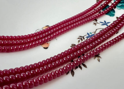 3x4mm 3x5mm 4x6mm Smooth Rondelle Red Ruby Gemstone Beads 15.5 Inches #4438