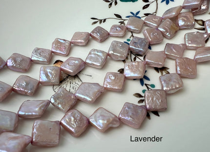 10mm Lavender Pink Diamond Square Coin Shape Freshwater Pearl Beads Genuine High Luster Coin Pearls 29-31 Beads #P2501