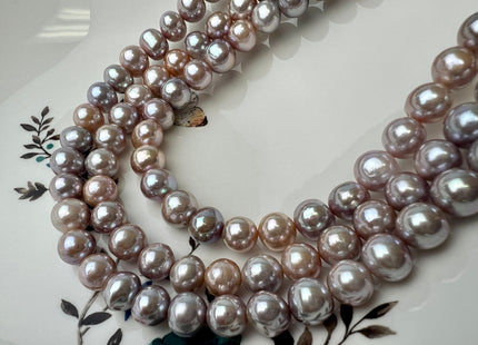 10-11 mm AAA Rare Extra Shiny Natural Mixed Mauve Pink Potato Freshwater Pearl Bead Genuine High Luster Quality Bridal Pearl 41 Beads #P1662