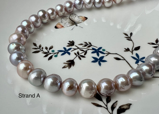 10-11 mm AAA Rare Extra Shiny Natural Mixed Mauve Pink Potato Freshwater Pearl Bead Genuine High Luster Quality Bridal Pearl 41 Beads #P1662