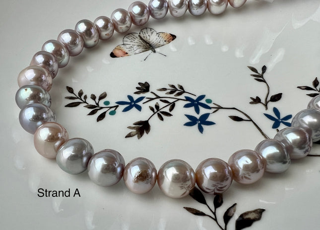 10-11 mm AAA Rare Extra Shiny Natural Mixed Mauve Pink Potato Freshwater Pearl Bead Genuine High Luster Quality Bridal Pearl 41 Beads #P1662