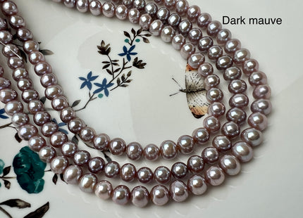 7-8 mm AAA Very Rare Extra Shiny Natural Mauve Pink Potato Freshwater Pearl Genuine High Luster Bridal Pearls #P2505