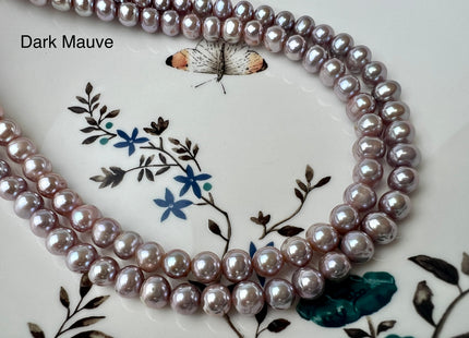 7-8 mm AAA Very Rare Extra Shiny Natural Mauve Pink Potato Freshwater Pearl Genuine High Luster Bridal Pearls #P2505